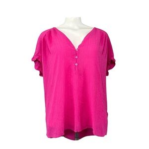 NAF NAF Paris Bright Pink Blouse Top Women’s Medium FR 40